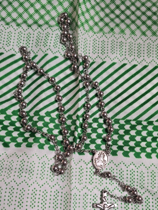 Accessories - Stainless Steel Rosary Necklace with Cross Pendant
